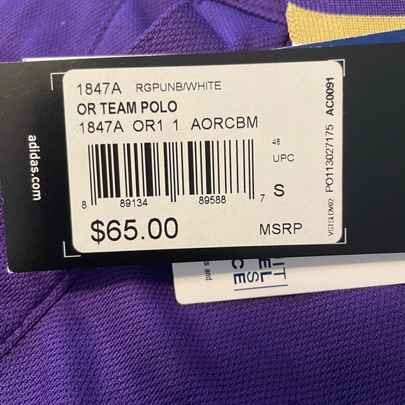 ADIDAS MLS MEN'S ORLANDO CITY SC CLIMALITE 3-STRIPE COACHES POLO, PURPLE - Picture 6 of 7